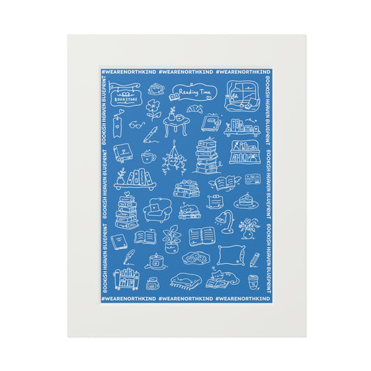 Bookish Heaven Fine Art Print — "Blueprint for Bookish Heaven" Passepartout