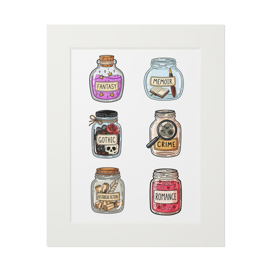 Book Genre Jar Art Print — Fine Art Print