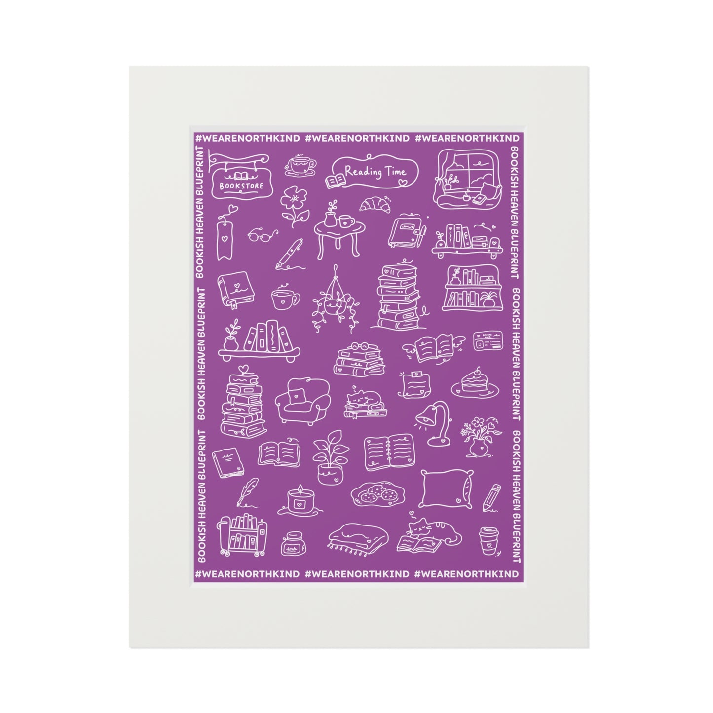 Fine Art Print — "Blueprint for Bookish Heaven" Passepartout Frame