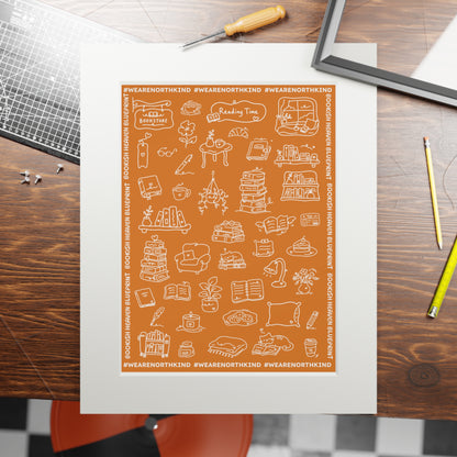 Bookish Heaven Fine Art Print — Bright Orange Passepartout