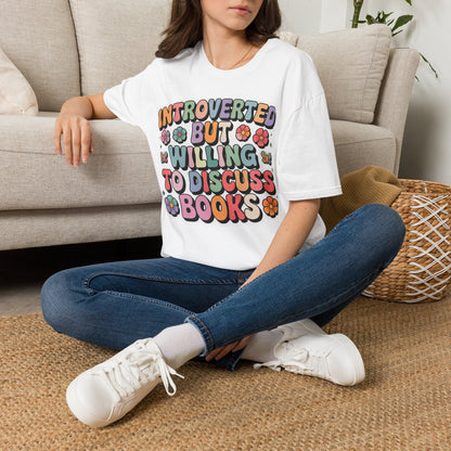 Introverted But Willing to Discuss Books T-Shirt — Retro Floral Book Lover Tee