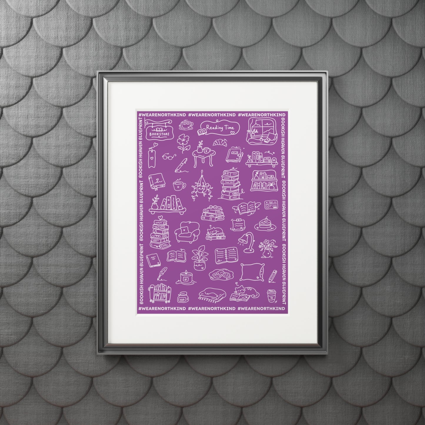Fine Art Print — "Blueprint for Bookish Heaven" Passepartout Frame