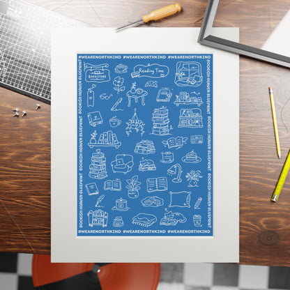 Bookish Heaven Fine Art Print — "Blueprint for Bookish Heaven" Passepartout