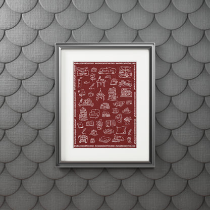 Fine Art Print — "Deep Red Blueprint for Bookish Heaven"