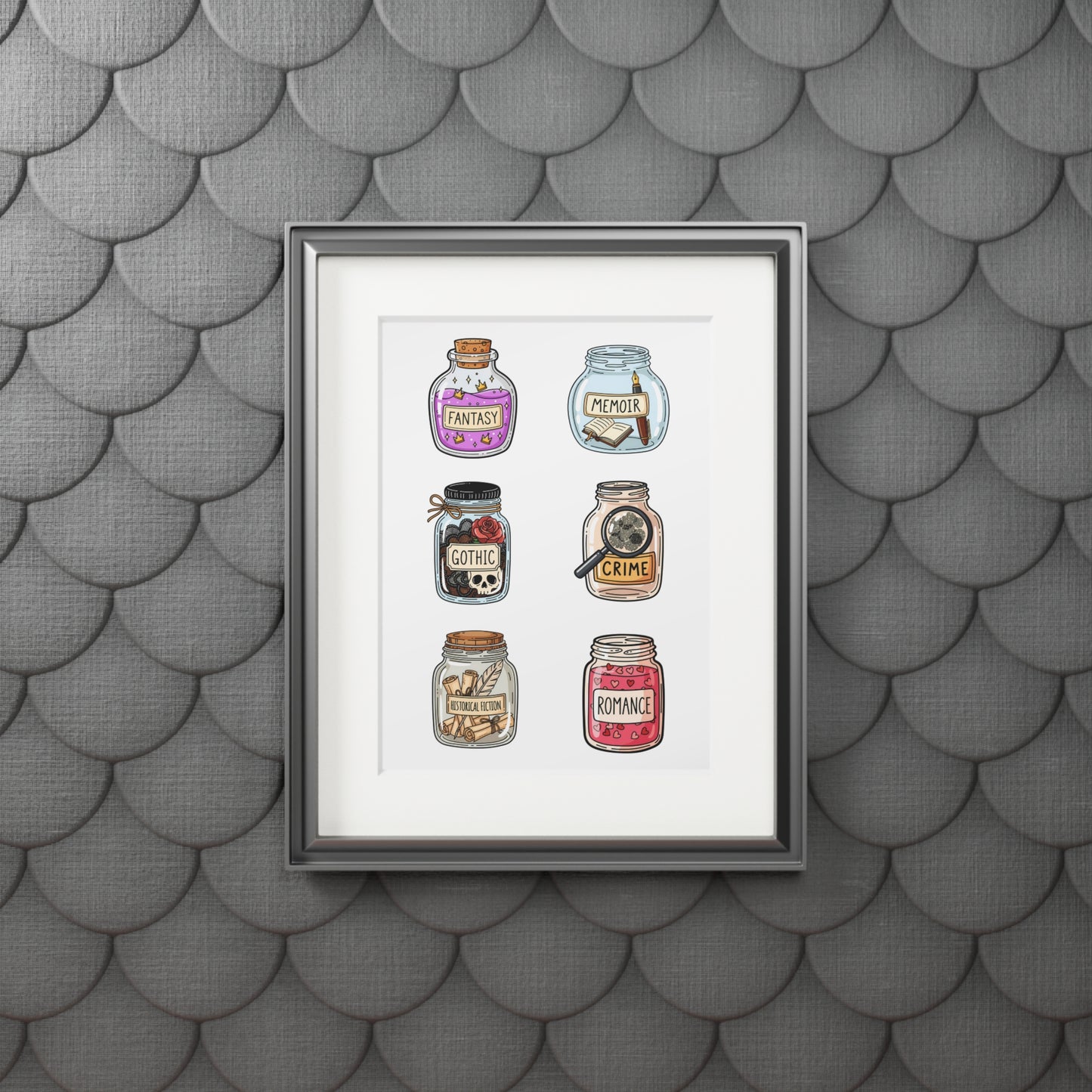 Book Genre Jar Art Print — Fine Art Print