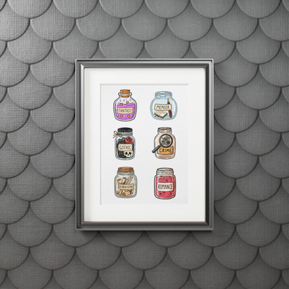 Book Genre Jar Art Print — Fine Art Print