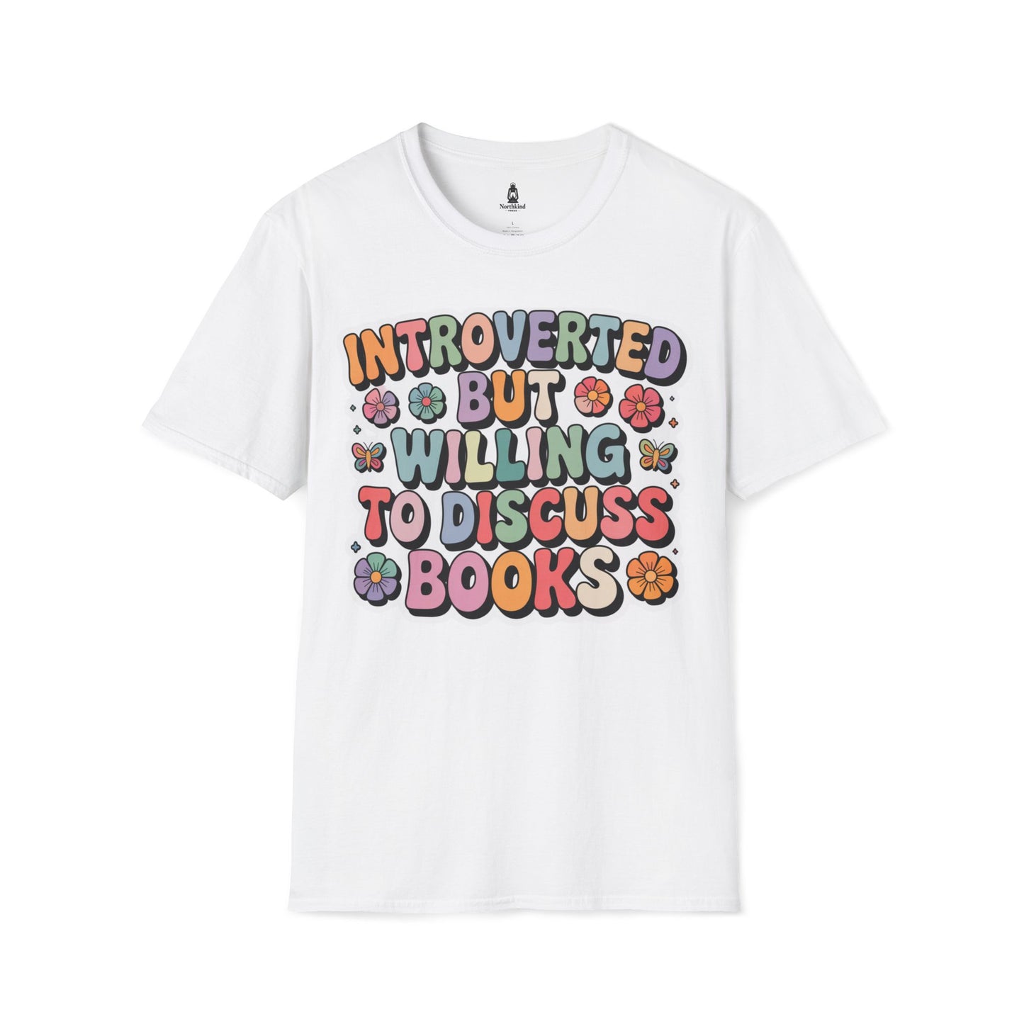 Introverted But Willing to Discuss Books T-Shirt — Retro Floral Book Lover Tee