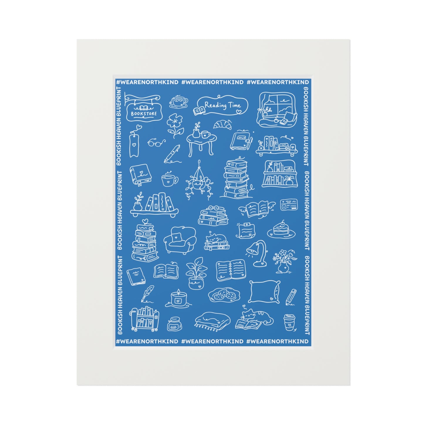 Bookish Heaven Fine Art Print — "Blueprint for Bookish Heaven" Passepartout