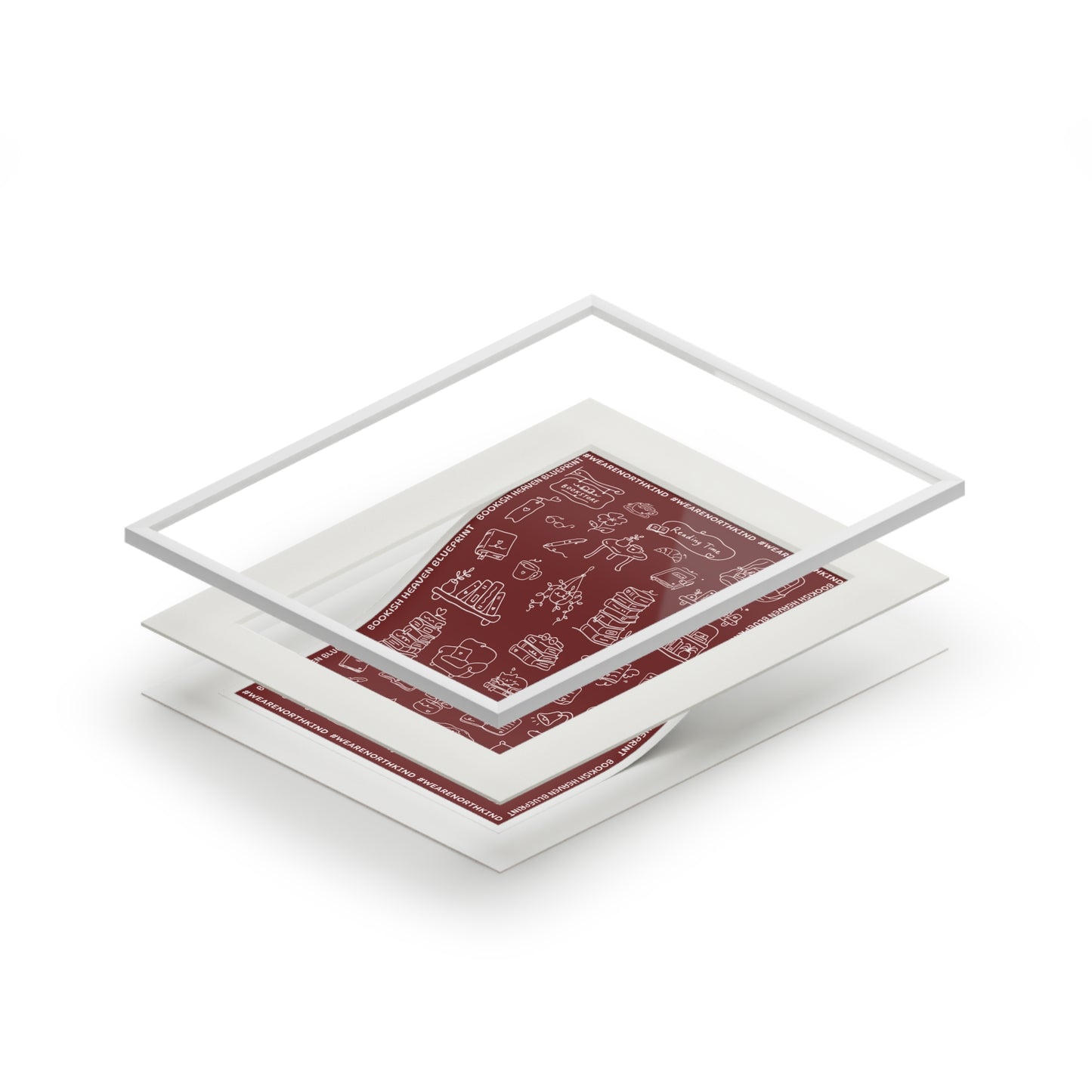 Fine Art Print — "Deep Red Blueprint for Bookish Heaven"