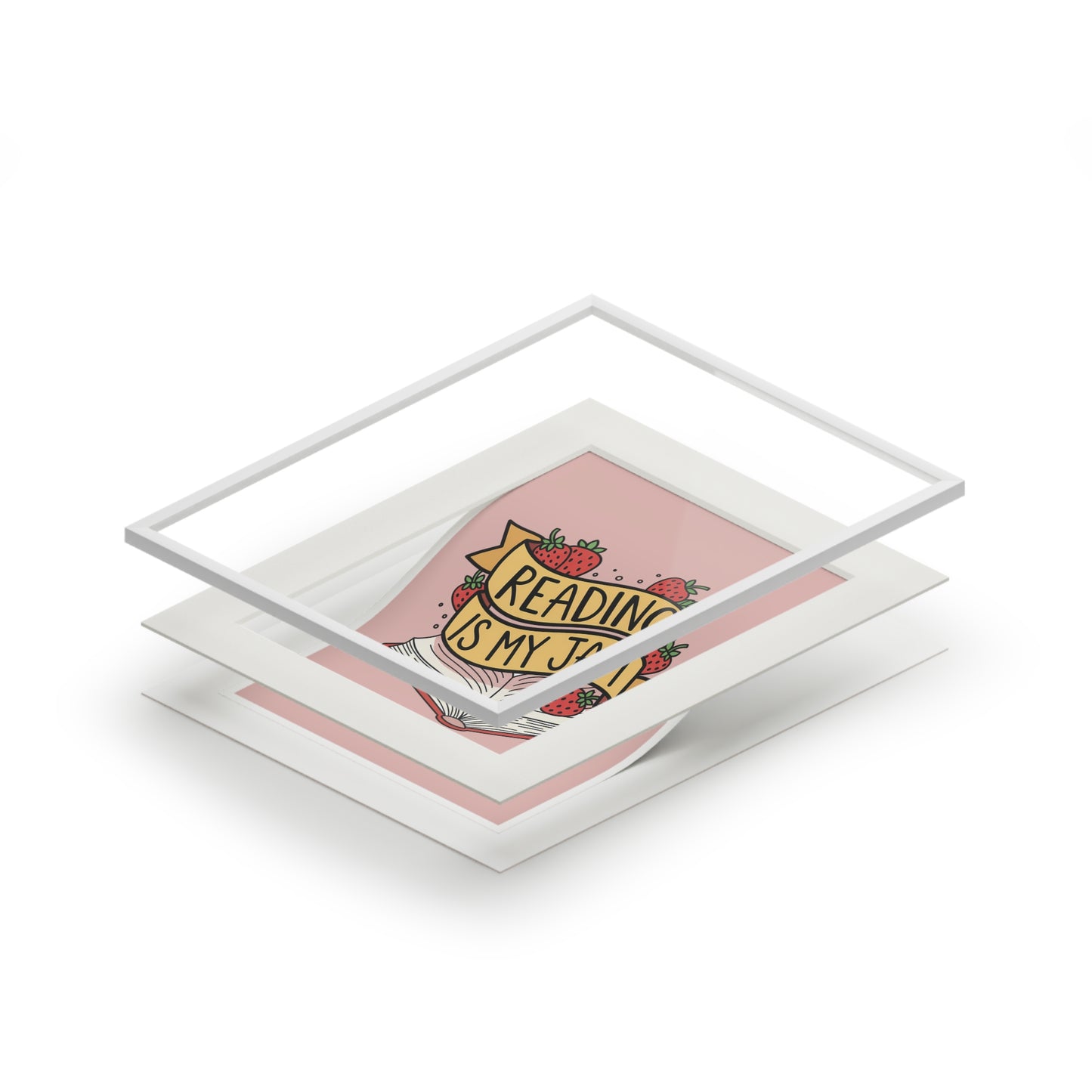 Reading Is My Jam Fine Art Print — Passepartout Framed Book Lover Wall Art