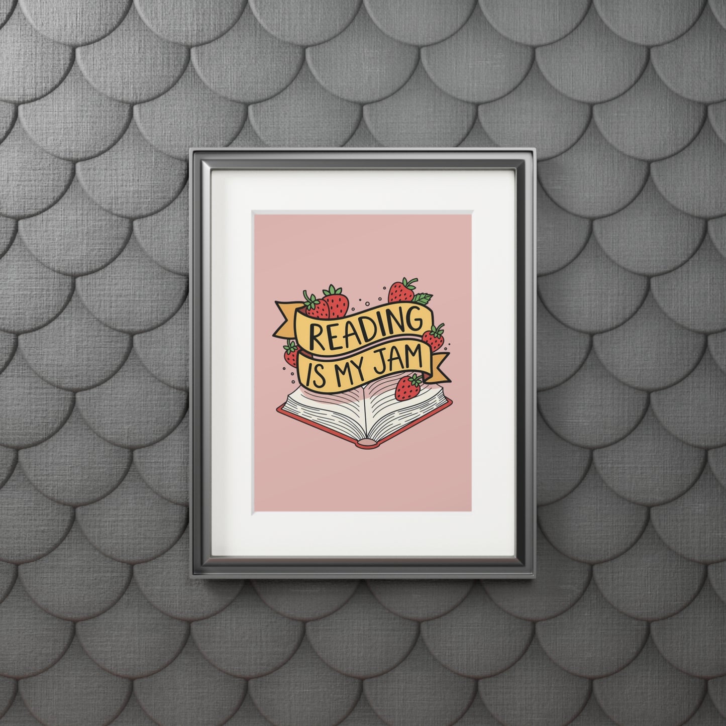 Reading Is My Jam Fine Art Print — Passepartout Framed Book Lover Wall Art