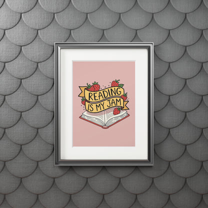 Reading Is My Jam Fine Art Print — Passepartout Framed Book Lover Wall Art