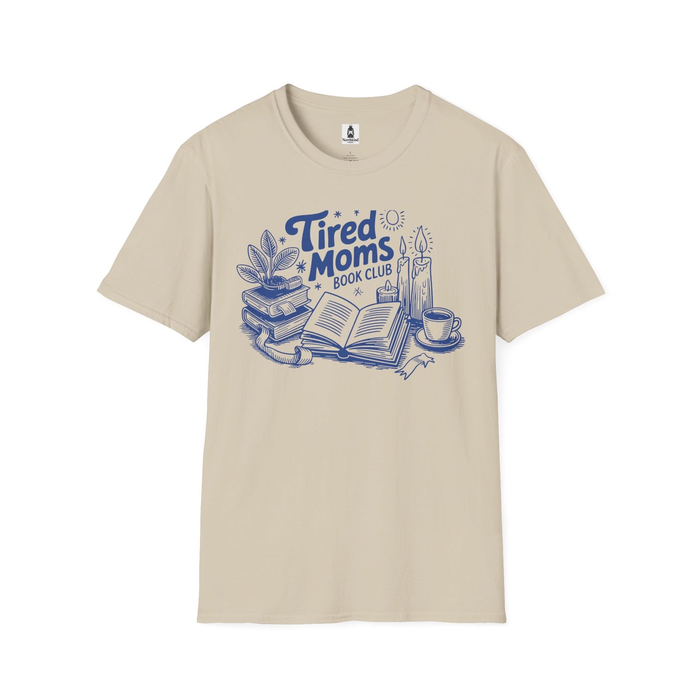 Tired Moms Club T-Shirt — Book, Coffee & Cozy Mom Life Tee