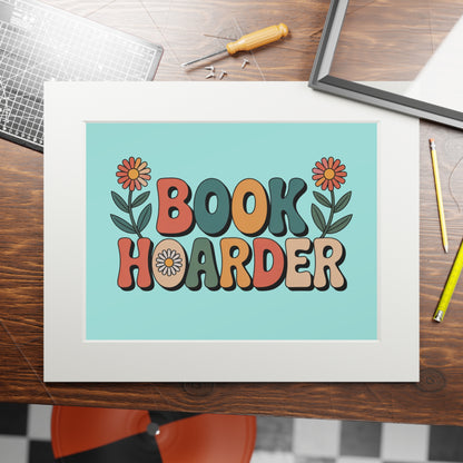 Book Hoarder Retro Floral Fine Art Print — Passepartout Wall Art