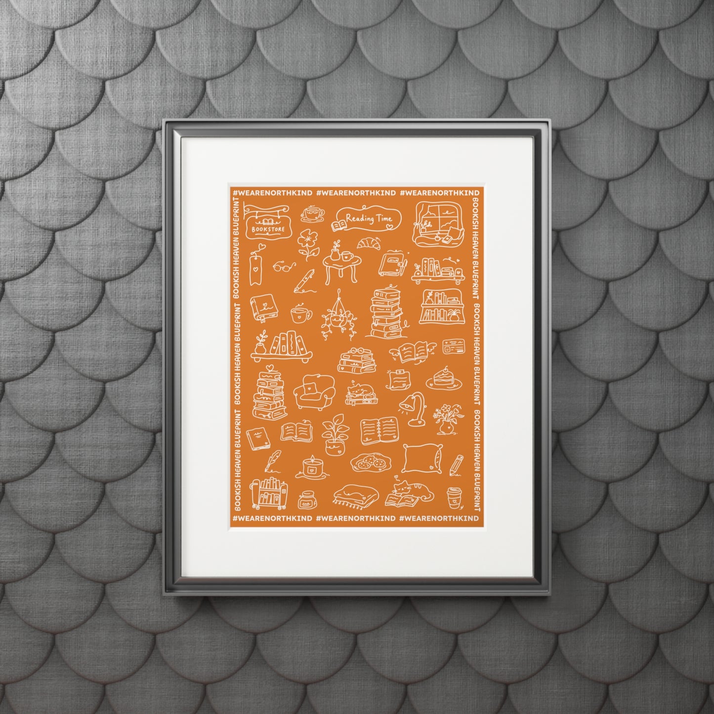 Bookish Heaven Fine Art Print — Bright Orange Passepartout
