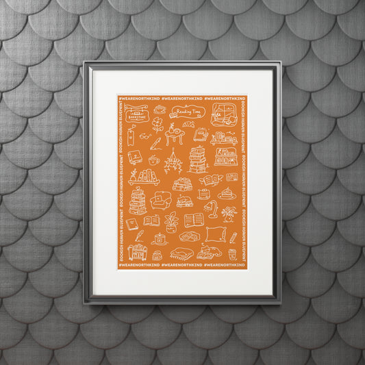 Bookish Heaven Fine Art Print — Bright Orange Passepartout