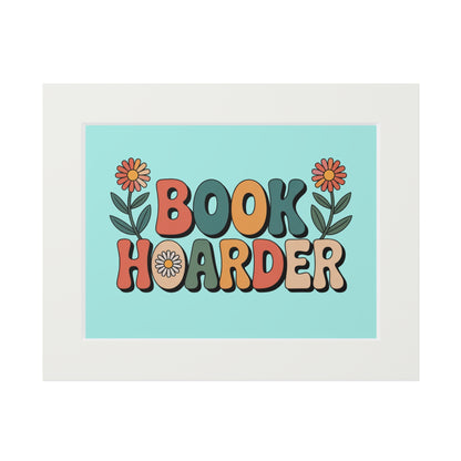 Book Hoarder Retro Floral Fine Art Print — Passepartout Wall Art