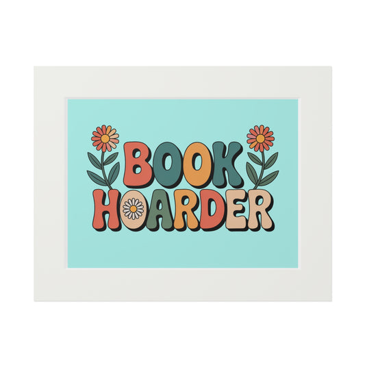 Book Hoarder Retro Floral Fine Art Print — Passepartout Wall Art