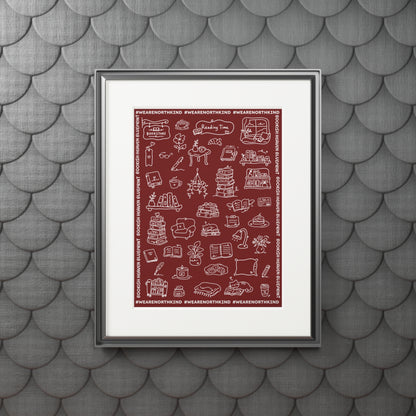 Fine Art Print — "Deep Red Blueprint for Bookish Heaven"