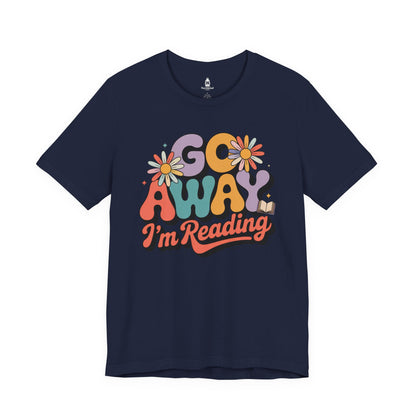 Reading Tee — “Go Away I’m Reading” Retro Floral Shirt