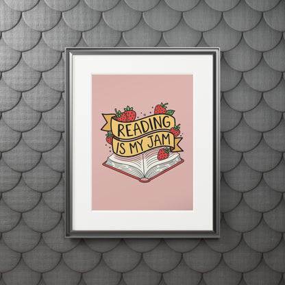 Reading Is My Jam Fine Art Print — Passepartout Framed Book Lover Wall Art