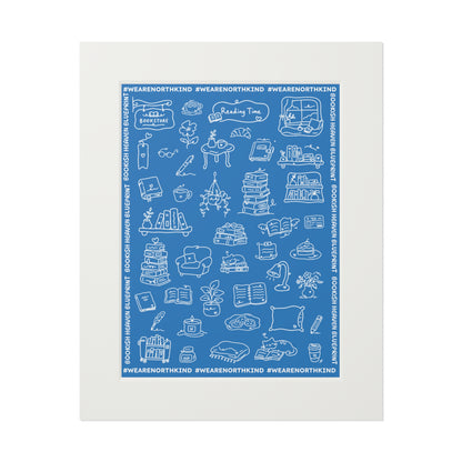 Bookish Heaven Fine Art Print — "Blueprint for Bookish Heaven" Passepartout