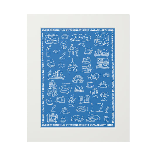 Bookish Heaven Fine Art Print — "Blueprint for Bookish Heaven" Passepartout
