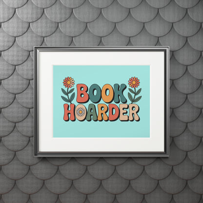 Book Hoarder Retro Floral Fine Art Print — Passepartout Wall Art