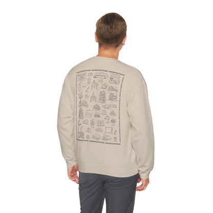 Book Lover Sweatshirt — "I Buy Books Like I’m Immortal" Skeleton Reading Crewneck - Back has Northkind's blueprint for bookish heaven