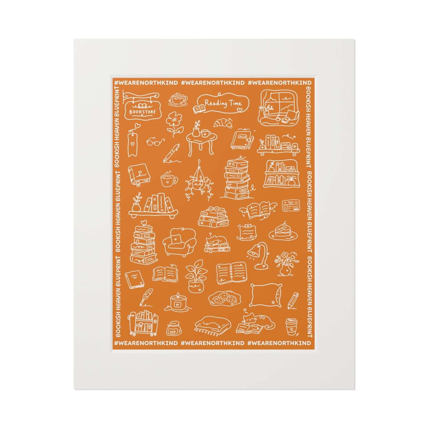 Bookish Heaven Fine Art Print — Bright Orange Passepartout