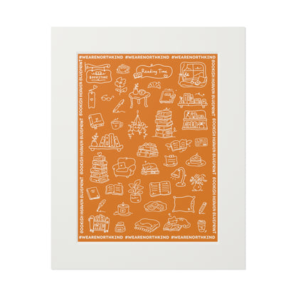 Bookish Heaven Fine Art Print — Bright Orange Passepartout