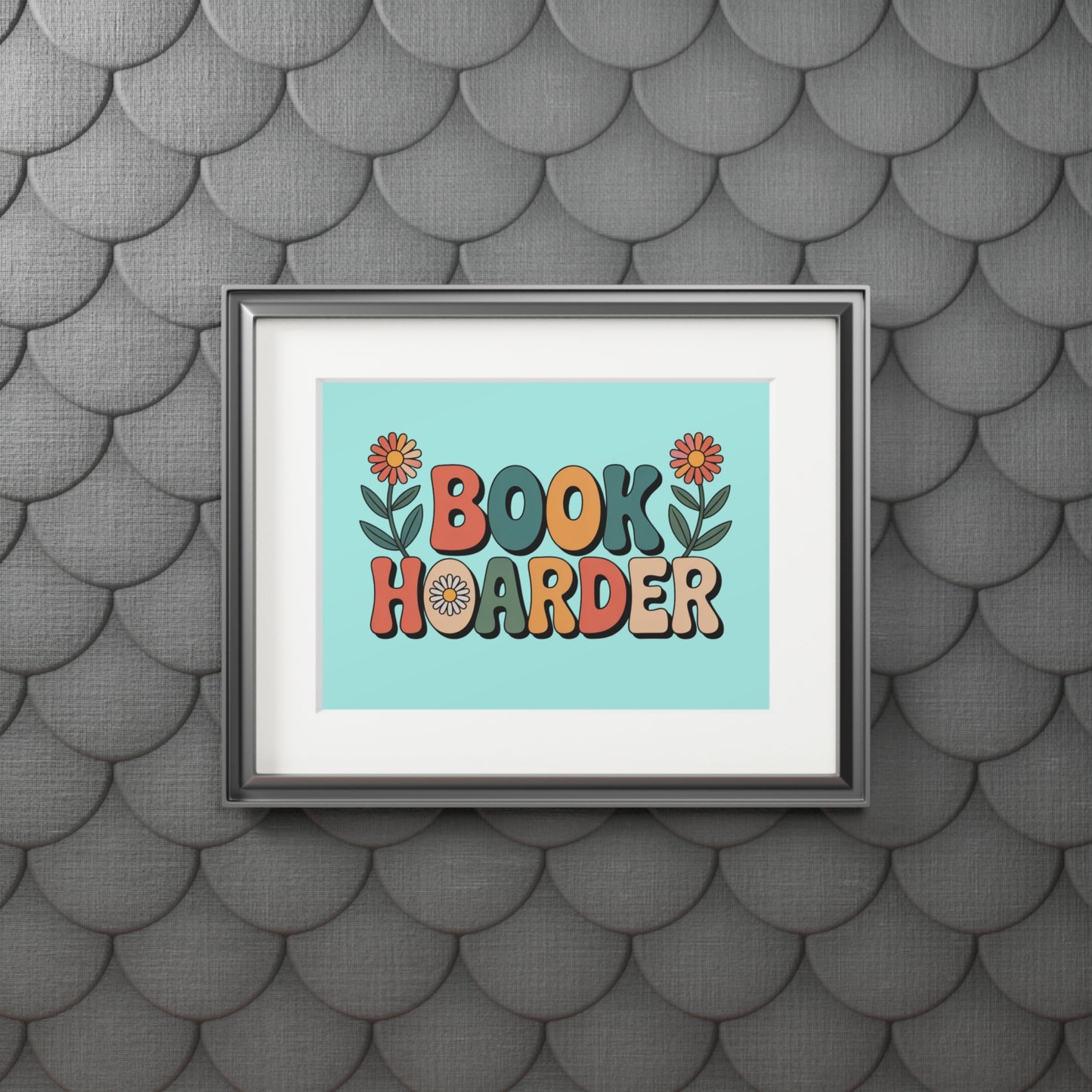 Book Hoarder Retro Floral Fine Art Print — Passepartout Wall Art