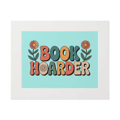 Book Hoarder Retro Floral Fine Art Print — Passepartout Wall Art