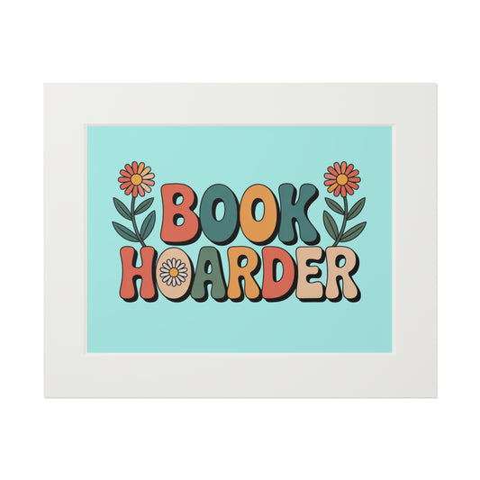 Book Hoarder Retro Floral Fine Art Print — Passepartout Wall Art