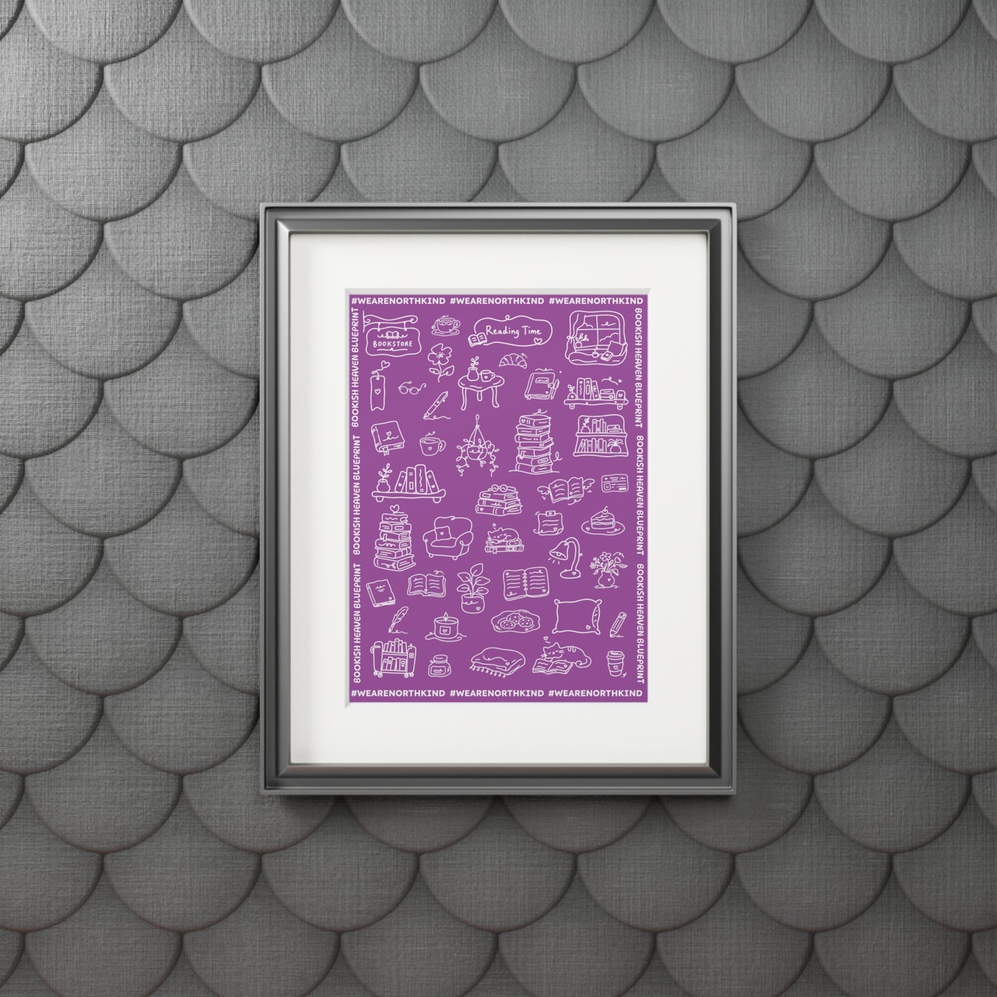 Fine Art Print — "Blueprint for Bookish Heaven" Passepartout Frame