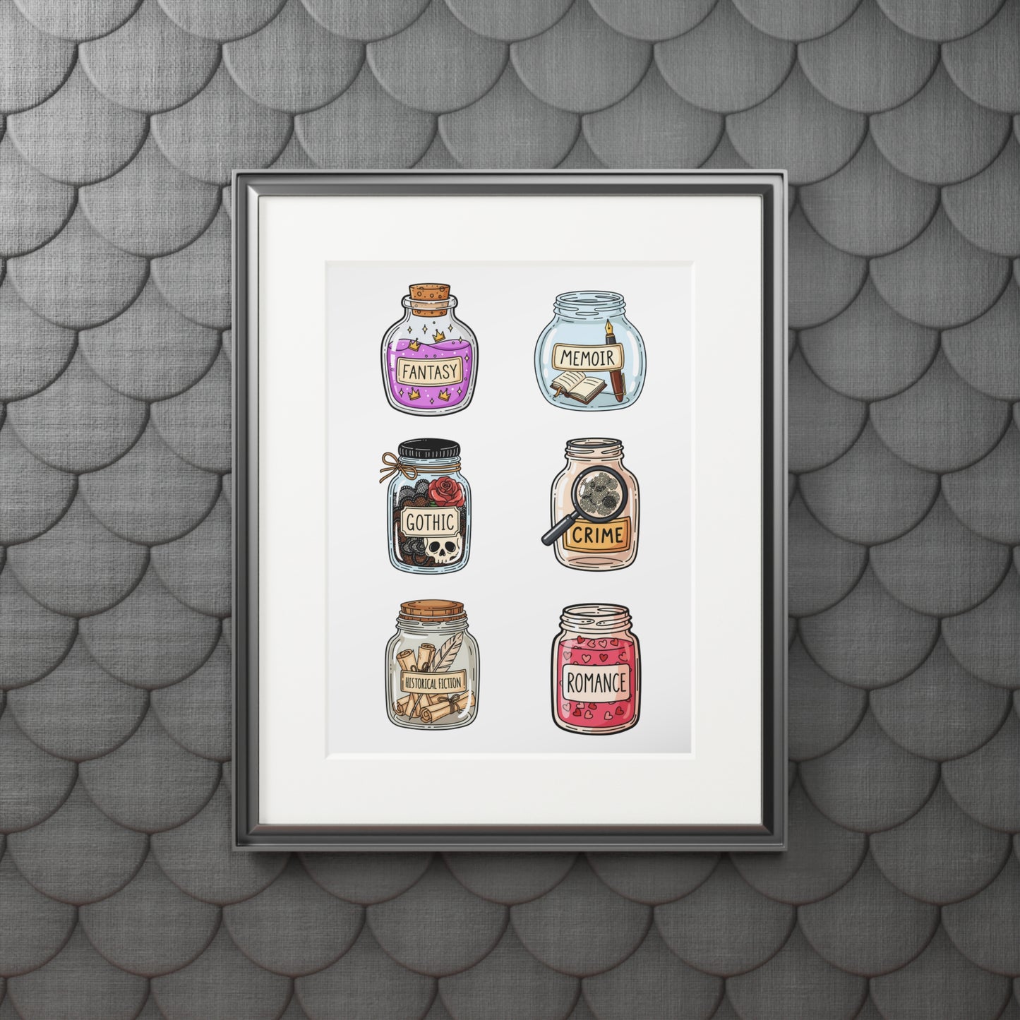 Book Genre Jar Art Print — Fine Art Print