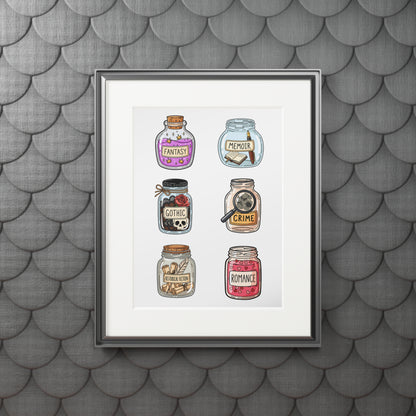 Book Genre Jar Art Print — Fine Art Print