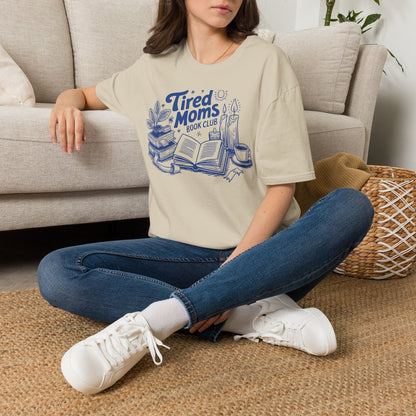 Tired Moms Club T-Shirt — Book, Coffee & Cozy Mom Life Tee