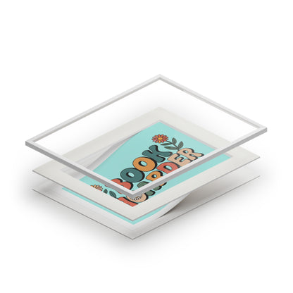 Book Hoarder Retro Floral Fine Art Print — Passepartout Wall Art
