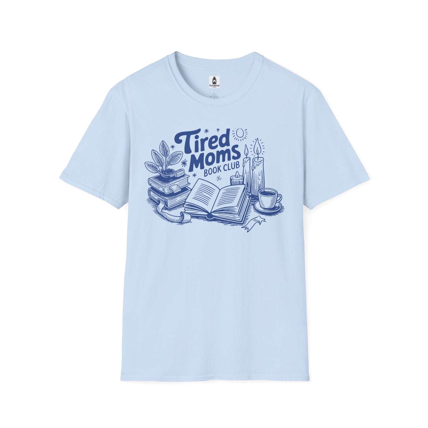 Tired Moms Club T-Shirt — Book, Coffee & Cozy Mom Life Tee