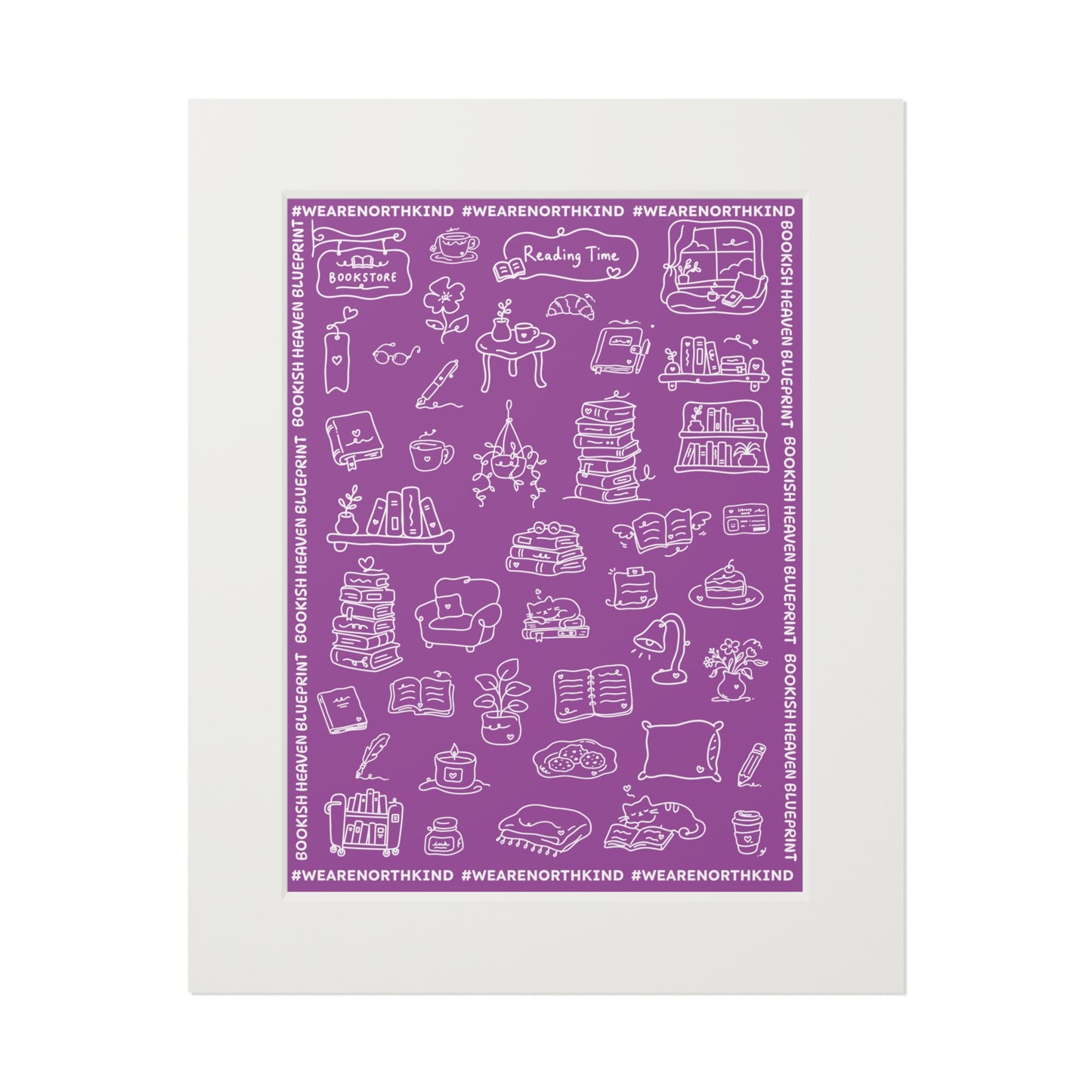 Fine Art Print — "Blueprint for Bookish Heaven" Passepartout Frame