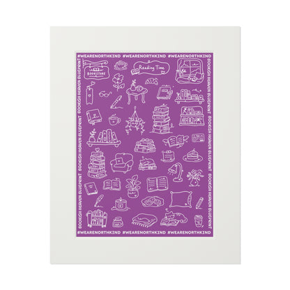 Fine Art Print — "Blueprint for Bookish Heaven" Passepartout Frame
