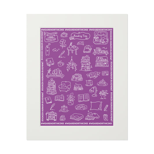 Fine Art Print — "Blueprint for Bookish Heaven" Passepartout Frame